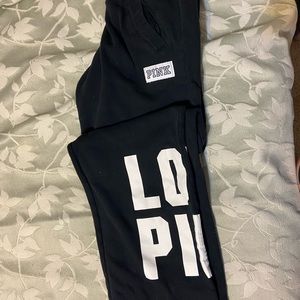 Black “boyfriend” lounge sweats from PINK
